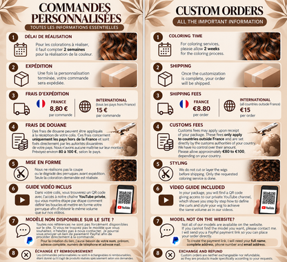 Commande sur mesure (délai 14 jours)/CUSTOM ORDER (14DAY LEAD TIME)
