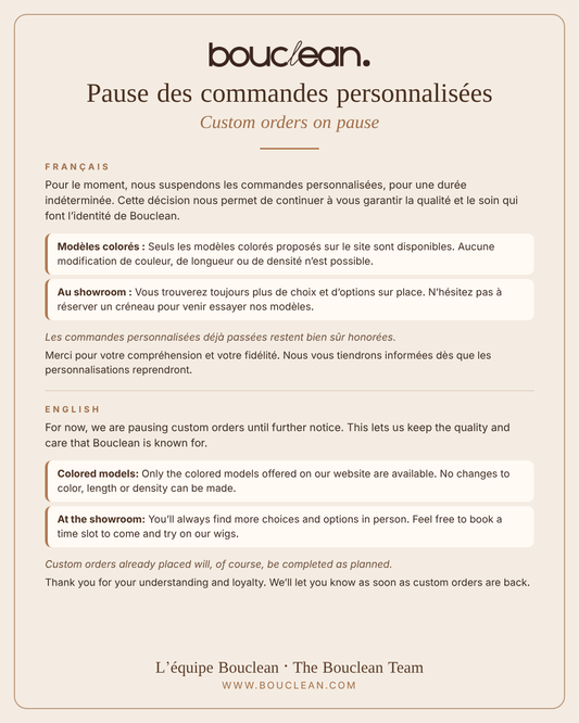 Commande sur mesure/CUSTOM ORDER